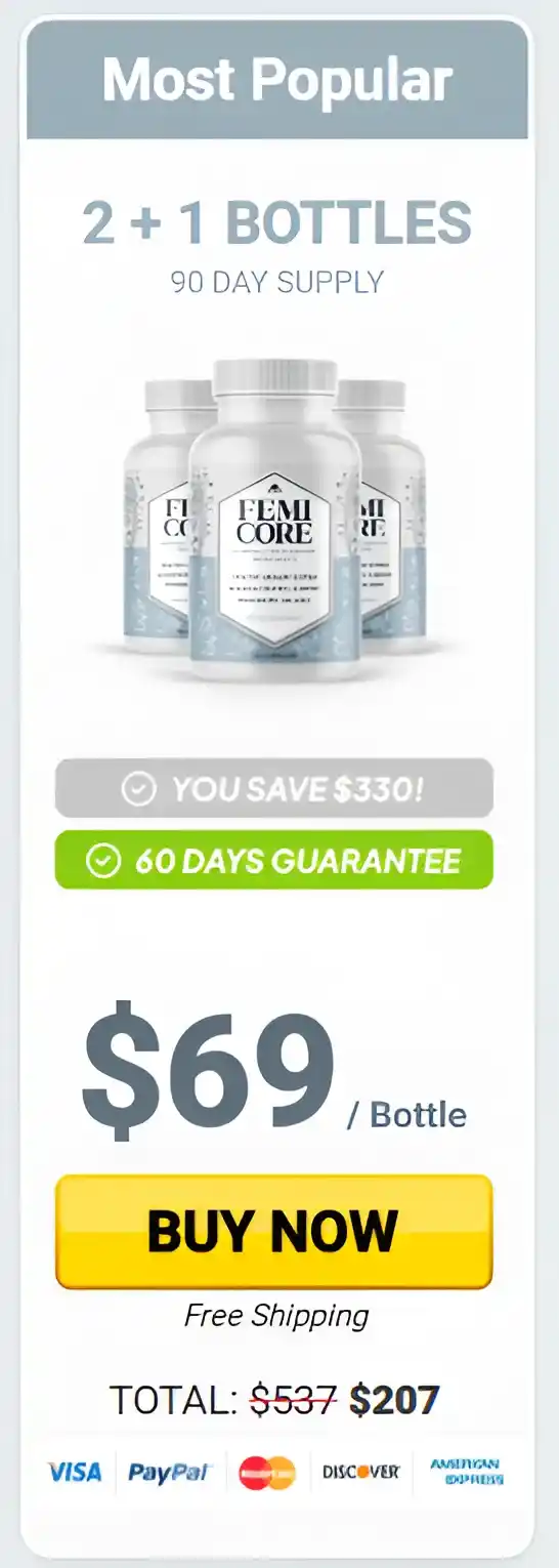 FemiCore 3 bottles pricing
